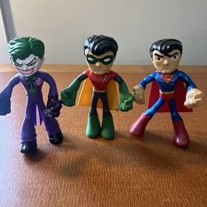 Flextreme Bendable Justice League Robin, Superman and The Joker 7" Figure Lot
